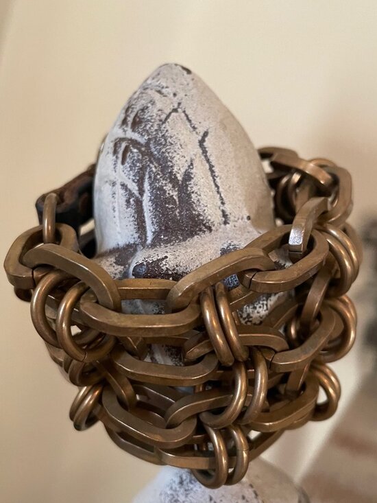 Sogoli Brass and Leather Multi Strand Bracelet - Picture 1 of 7